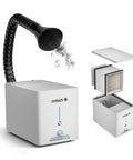 60W Fume Extractor for Laser Engravers with Heavy Duty Two Stage Air Filter System showing airflow and filter components