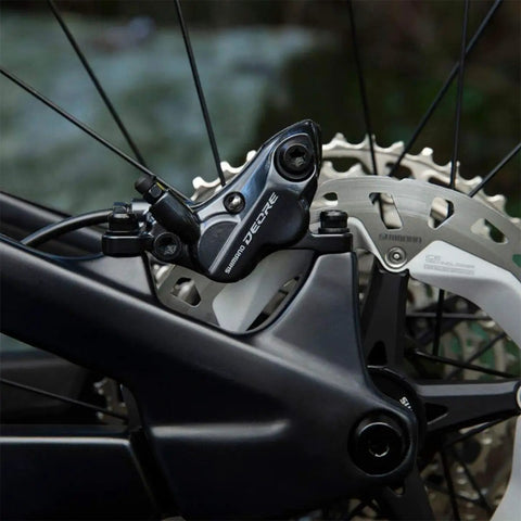 Deore M6120 Hydraulic Disc Brake Front Post Mount Black Resin Pads Included Caliper Hose Lever Bleed Block Bolts Olive And Barb