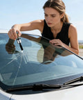 Person using Windshield Crack Repair Kit With Nano Transparent Resin 5ml Quick Dry Invisible Bonder And Scratch Remover Fluid on car