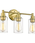 Farmhouse Style Bathroom Vanity Light Fixture With Champagne Gold Finish And Clear Glass Shade For A Dope Vintage Vibe In Your Bath Or Powder Room E26 Base Compatible Durable Metal Build Easy Install