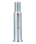 Close-up of a single steel axle from 15 Pack Beefed Up Steel Inline Skate Replacement Axles 8mm Diameter 35mm Or 38mm Length With Coated Connecting Parts For Durable Secure Fit And Smooth Wheel Ride.