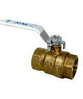 Half Inch FIP Female NPT Brass Ball Valve Full Port 600 WOG Beefy Built To Last With Blowout Proof Stem Quarter Turn Shutoff