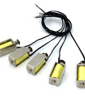 5-pack of 12V DC Micro Push Pull Solenoid Actuators with 4mm stroke and open frame, ideal for compact automation projects, DIY electronics.