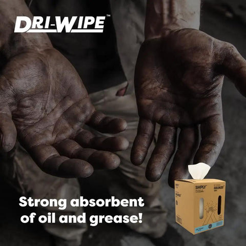 Heavy Duty All Purpose Cleaning Wipes 252 Count Center Pull Sheets Value Box for oil and grease removal in auto shop use.