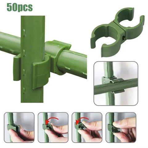 50 Pcs Garden Frame Rod Connector Clips For Plant Trellis And Greenhouse Film Brackets Climbing Pergola Supports 11mm 16mm 20mm