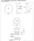 Technical diagram of Easy Touch Toe Tap Tub Drain Kit In Brushed Brass With Adapter Bushing Strainer.