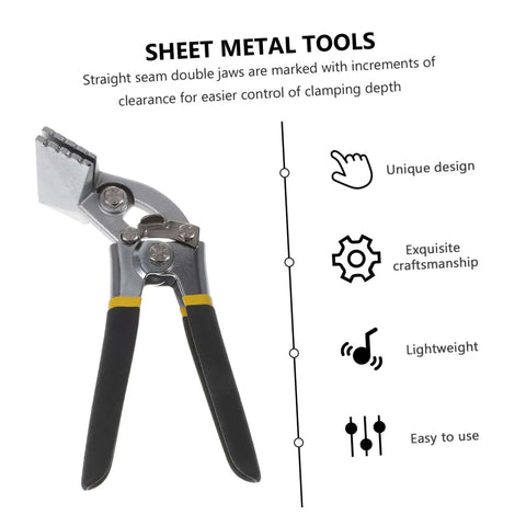 Manual Metal Bender Tool With 3 Inch Seaming Pliers featuring durable metal jaws and ergonomic handles for sheet metal work.