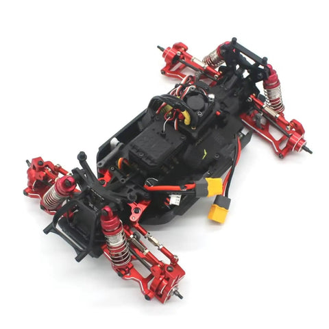 Red 3 Piece Beefed Up Upgrade Kit For Gladiator 1 By 14 RC Car Steering Cup And Rear Wheel Set Compatible With MT16 RX12 ZD Racing