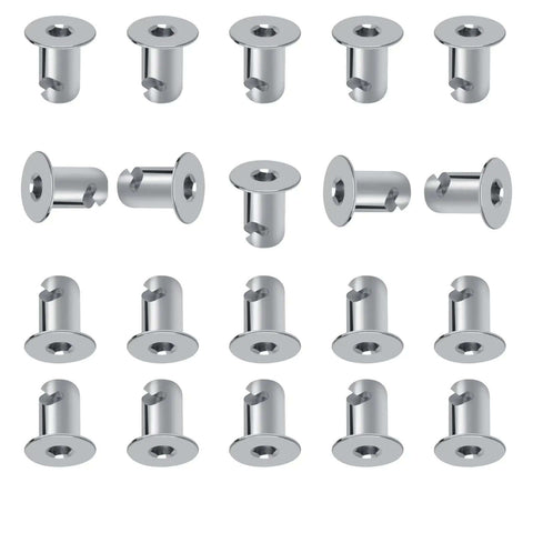 Aluminum Dzus Button Flush Allen Head Quarter Turn Fasteners Seven Sixteenths Inch Grip Chrome Finish Pack Of Twenty