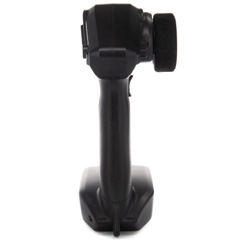 Side view of SLT3 3 Channel 2 4 GHz RC Radio Transmitter Only With Adjustable Steering Trim Throttle Limits And Steering Rate