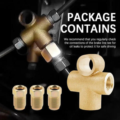 Three Sixteenth Brake Line Tee Kit With Fittings For A Three Way Brake Line Tee Union DIY Friendly Rust Proof Connector For Cars And Trucks Includes Fittings And Leak Check Guide To Keep Your Brake Piping In Top Shape. copper brake tee with three fittings