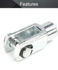Y 20 Clevis End Connector for Pneumatic Air Cylinders, M8 x 1.25 Female Thread, 40mm Length, 20mm Bore Foot Mount Joint, Rock Solid Iron Construction, Silver Finish, Easy Install, silver clevis connector