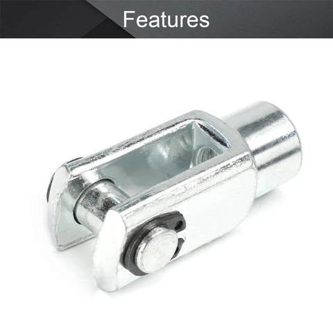 Y 20 Clevis End Connector for Pneumatic Air Cylinders, M8 x 1.25 Female Thread, 40mm Length, 20mm Bore Foot Mount Joint, Rock Solid Iron Construction, Silver Finish, Easy Install, silver clevis connector