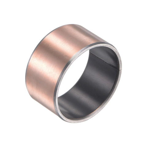 Top Shelf Heavy Duty Sleeve Bearing 1-1/4 Inch Bore X 1-13/32 Inch Outer Diameter X 3/4 Inch Length Self Lubricating Oilless Bushing showing bronze composite coating.