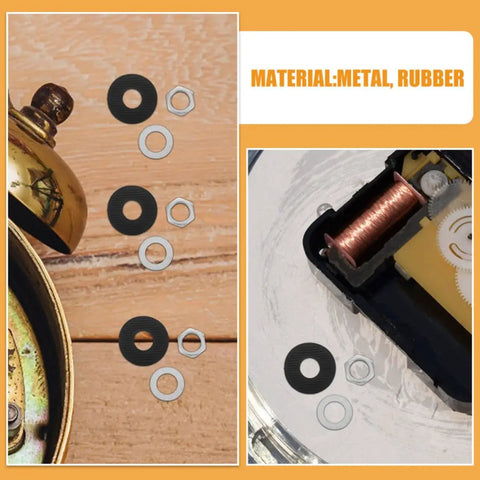 Quartz Clock Mechanism Parts Kit With Nuts And Washers, 20 Sets For DIY Clock Repair, Replacement Clock Movements, Easy Install For Quick Fixes, Includes Nut And Washer Hardware For Secure, Long Lasting Clock Repair, metal and rubber parts