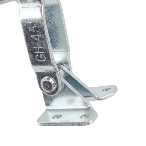 Close-up of J Hook Toggle Clamp Beefy Heavy Duty Clamp For Woodworking Projects Quick Holding Latch Durable Iron Construction Holds Up To 170kg