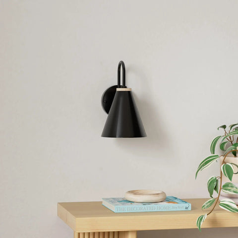 Remote Controlled No Wiring Battery Operated Wall Sconce Set Of Two With Dimmable LED Bulbs Black Faux Wood Industrial Farmhouse Indoor Lighting For Bedroom Living Room And Gallery