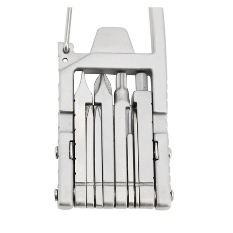13 In 1 Stainless Steel Multi Tool For Camping And Hiking Portable Pocket Gadget with screwdriver bits and tool heads