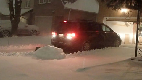 Minivan using Snow Plow For Cars And ATVs Mounts By Hitch Fold Up Lightweight 78 Inch Curved Blade Clears 10 Inch Snow
