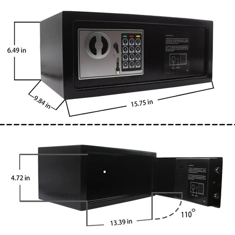 Digital Keypad Safe Lock Box 0.6 Cu Ft Steel Deposit Safe For Home Office Hotel And Business Cash Jewelry Storage