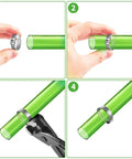 9 Inch Ear Clamp Pliers For Hose And Pipe Clamps Pinch Pincers Crimping Tool With Non Slip PVC Handles in use on green tube