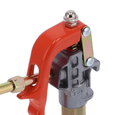 Close-up of manual grease gun with 360 degree rotary universal joint for mechanical equipment maintenance alloy handheld refueling tool