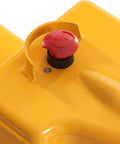 Apollo Full Electric Pallet Jack With 3300 Lbs Capacity And Forty Eight By Twenty Seven Inch Forks control panel with red emergency stop switch.