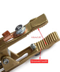 Heavy Duty A-Shape Metal Ground Welding Earth Clamp With Copper Grip Clip For Reliable Argon And Arc Welder Machine Ground Cable Connection Secure Lock close-up showing grooved tooth and copper grip.