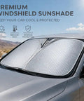 Extra Large Foldable Windshield Sunshade For Mercedes Benz Cla 2026 Eq Ev Premium Thermal Ray Blocker shields the windshield.