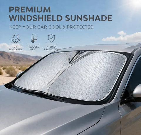 Extra Large Foldable Windshield Sunshade For Mercedes Benz Cla 2026 Eq Ev Premium Thermal Ray Blocker shields the windshield.