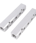 2 Pack Pneumatic Air Manifold Kit, 5 Way 7 Port Aluminum Alloy Block With 1/4 Inch NPT Output And 1/2 Inch NPT Supply Port, side view