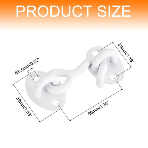 2 Inch Hook And Eye Latch For Barn Doors Privacy Hardware Stainless Steel Gate Lock Easy Install with dimensions shown