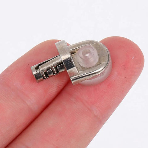 Close-up of the 24 Pack Zinc Alloy Shelf Peg in hand, showcasing heavy duty metal shelf supports, seven shaped design.