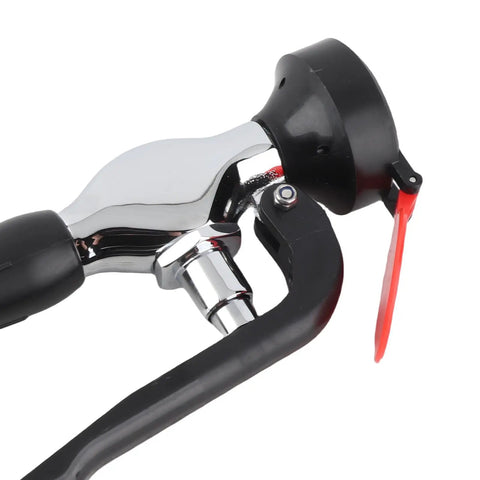 304 Stainless Steel Emergency Eye Wash Unit tabletop eyewasher with forged diverting valve, close-up view of valve and handle