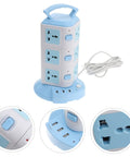 Heavy Duty USB Power Strip With Plenty Of Outlets And Superfast Ports Top Shelf Surge Protector with handle and multiple USB ports.