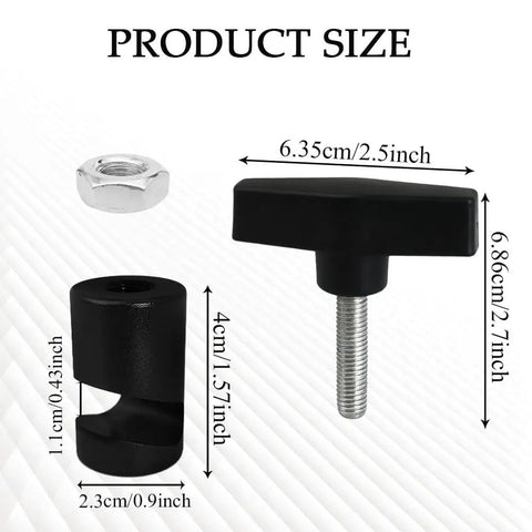 2 Pack Car Hood Prop Struts Clamp And Lift Support Clips For Tailgate Hatch Heavy Duty Aluminum Alloy Hood Lift Rod Fixers size view, black and silver