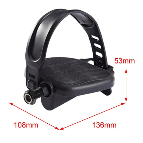 Non Slip Adjustable Straps Exercise Bike Pedals With 1/2-9/16 Inch Spindle 14mm dimensions view