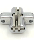 2-Piece Go-To Hidden Cross Hinge Set For Cabinets And Folding Doors, Stainless Steel Invisible Concealed Hinge With 180 Degree Swing
