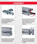 90 Degree Internal T-Matic Connector With Steel Screw Threaded Barrel and T-Nut Assembly Instructions for Aluminum Extrusions