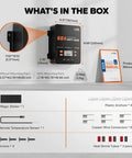 60A MPPT Solar Charge Controller With Auto Sensing 12V 24V 36V 48V, 200VDC Max PV Input, LCD Display, Battery Regulator For LiFePO4 And Lead Acid, No Built-In Bluetooth, packaging contents including manual, connectors, and mounting parts.