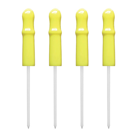 Reusable Tube Sealer With Puncture Pin For Caulk, Four Pack, Keeps Open Tubes Sealed Tight Between Jobs, Stops Dry Out, Pro DIY Tool That Preserves Caulk Freshness And Reduces Waste, four yellow caps