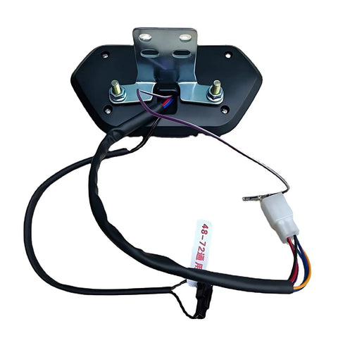 Back view of Must Have Ebike Display For 48V 60V 72V Universal LED Screen Meter, wiring and mounting components visible.