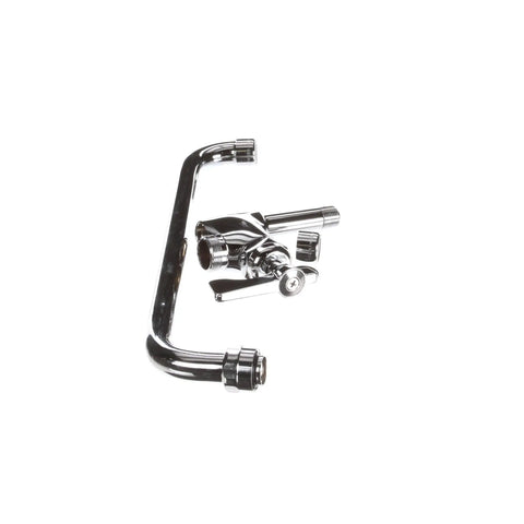 Add-On Deck Mount Kitchen Pre-Rinse Faucet With 12-Inch Spout In Polished Stainless Steel, 3/8-Inch NPT Inlet And Outlet, Low Lead