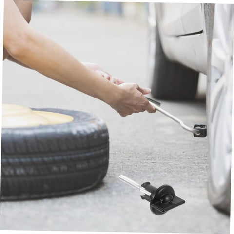 Person using Spare Tire Bolt Hold Down Clamp For Secure Wheel Retention, Grab-And-Go Install, Heavy Duty Tire Mount Fastener