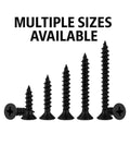 Heavy Duty Black Wood Screws For Cabinet Hinges And Drawer Slides In 304 Stainless Steel Flat Head Self Tapping 6 x 1