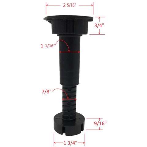 Heavy Duty Cabinet Leveler Legs 12 Pack, 330 Lb Per Leg, Adjustable Height, with Toe Kick Mounting Clips, Front View