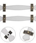 Slick Vintage Zinc Alloy Cabinet Pulls With White PU Leather Grip, 2 Pack single hole handles top view