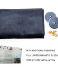 Heavy Duty 8x7 Foot Garage Screen Door With Magnetic Closure, Self Sealing Fiberglass Mesh, installation kit components.