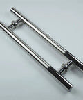 Built-To-Last Stainless Steel Door Handle Set For Glass And Wood Doors, Push Pull Handle With Glass-Protective Gaskets, 800x500mm