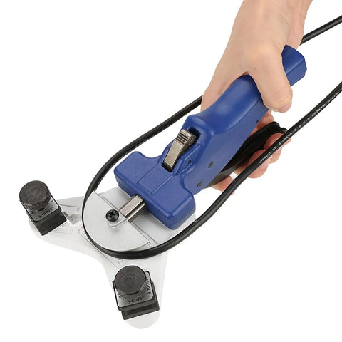 Ultimate Ft Vogue Heavy Duty Manual Pipe Bender For Copper Tubes 5Mm To 12Mm, hands-on view of bending tool for HVAC and plumbing.